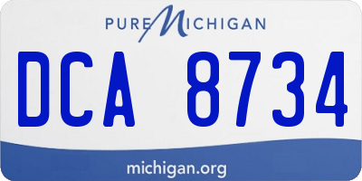 MI license plate DCA8734