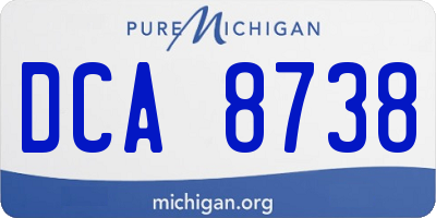 MI license plate DCA8738