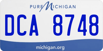 MI license plate DCA8748