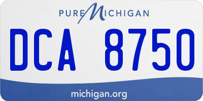 MI license plate DCA8750