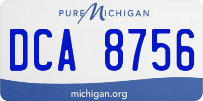 MI license plate DCA8756