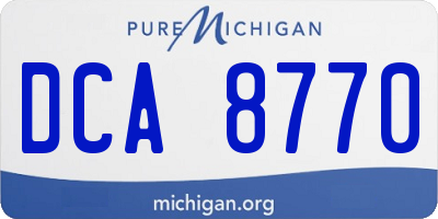 MI license plate DCA8770