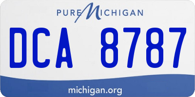 MI license plate DCA8787