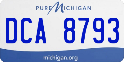 MI license plate DCA8793