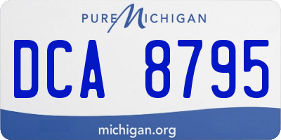 MI license plate DCA8795