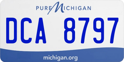 MI license plate DCA8797