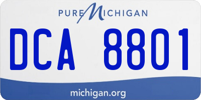 MI license plate DCA8801