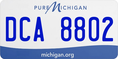 MI license plate DCA8802