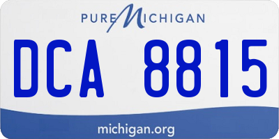 MI license plate DCA8815