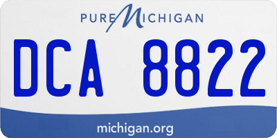 MI license plate DCA8822