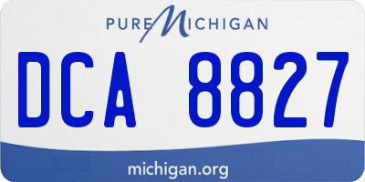 MI license plate DCA8827