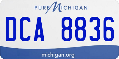 MI license plate DCA8836