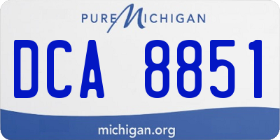 MI license plate DCA8851