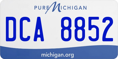 MI license plate DCA8852