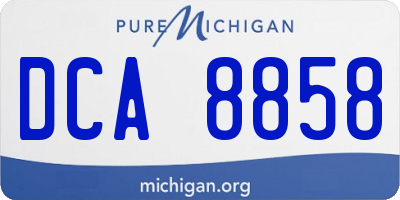 MI license plate DCA8858