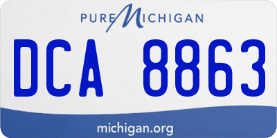MI license plate DCA8863