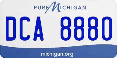 MI license plate DCA8880