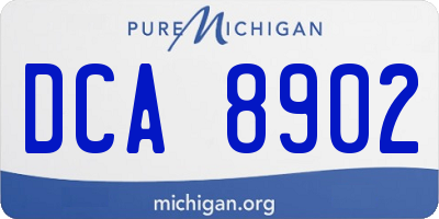 MI license plate DCA8902