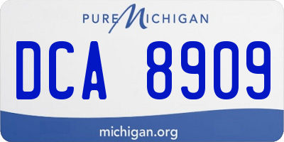 MI license plate DCA8909