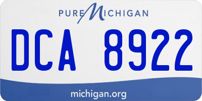 MI license plate DCA8922