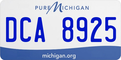 MI license plate DCA8925