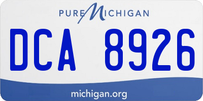 MI license plate DCA8926