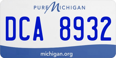 MI license plate DCA8932