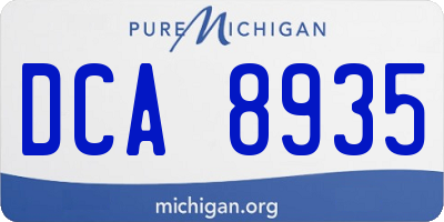 MI license plate DCA8935