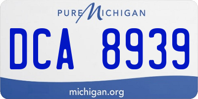 MI license plate DCA8939