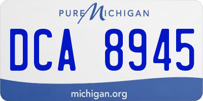 MI license plate DCA8945