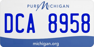 MI license plate DCA8958