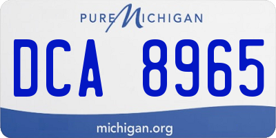 MI license plate DCA8965