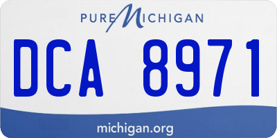 MI license plate DCA8971