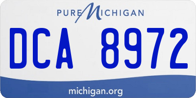MI license plate DCA8972