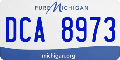 MI license plate DCA8973