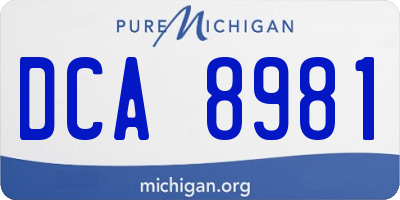 MI license plate DCA8981