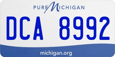 MI license plate DCA8992