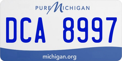 MI license plate DCA8997