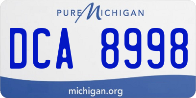 MI license plate DCA8998