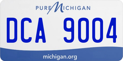 MI license plate DCA9004