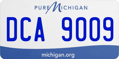 MI license plate DCA9009