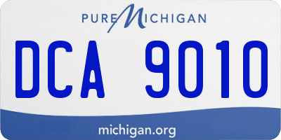 MI license plate DCA9010