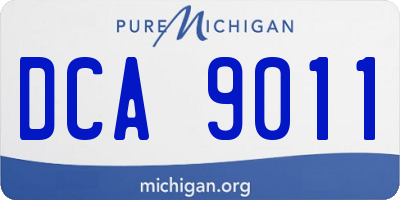 MI license plate DCA9011