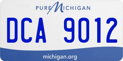 MI license plate DCA9012