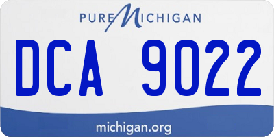 MI license plate DCA9022