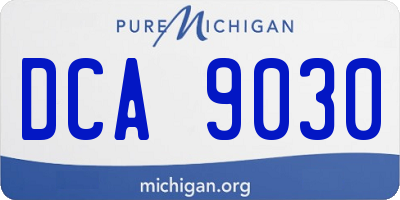 MI license plate DCA9030