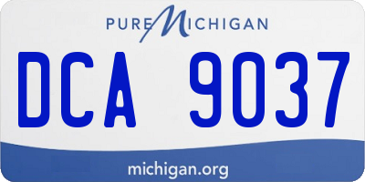 MI license plate DCA9037