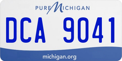 MI license plate DCA9041