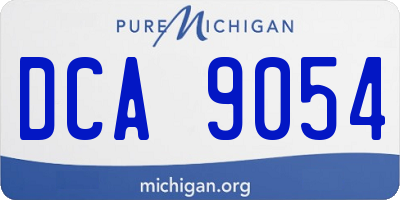 MI license plate DCA9054