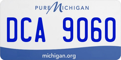 MI license plate DCA9060